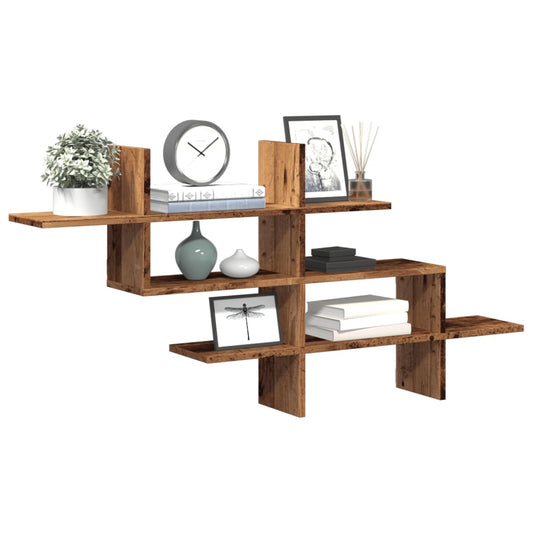 Étagère murale vieux bois 124,5x18x60,5 cm bois d'ingénierie