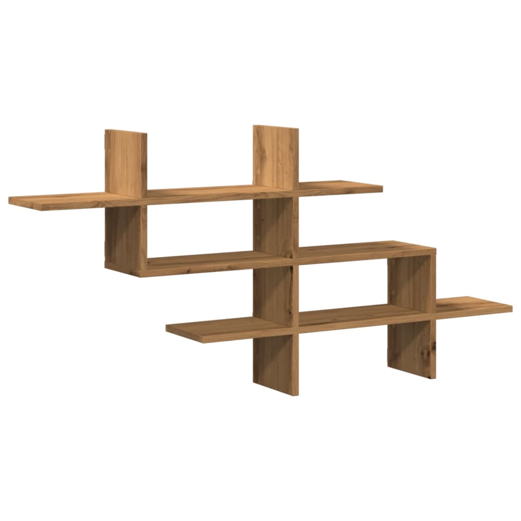 Étagère murale chêne artisanal 124,5x18x60,5 cm bois ingénierie