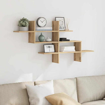 Étagère murale chêne artisanal 124,5x18x60,5 cm bois ingénierie