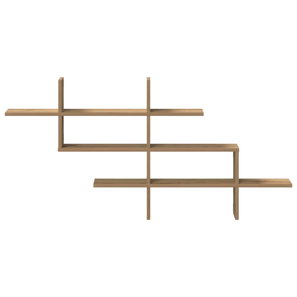 Étagère murale chêne artisanal 124,5x18x60,5 cm bois ingénierie