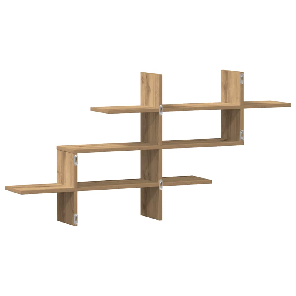 Étagère murale chêne artisanal 124,5x18x60,5 cm bois ingénierie