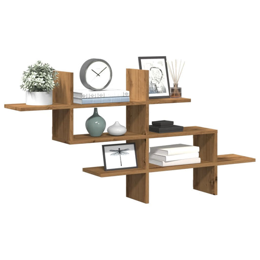 Étagère murale chêne artisanal 124,5x18x60,5 cm bois ingénierie