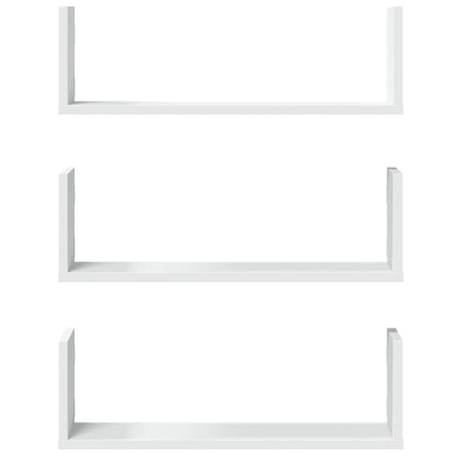 Étagères murales 3 pcs blanc 58x18x18 cm bois d'ingénierie