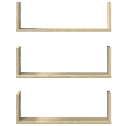 Étagères murales 3pcs chêne sonoma 58x18x18cm bois d'ingénierie