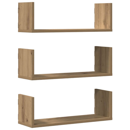Étagères murales 3 pcs chêne artisanal bois d'ingénierie