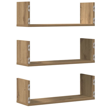 Étagères murales 3 pcs chêne artisanal bois d'ingénierie