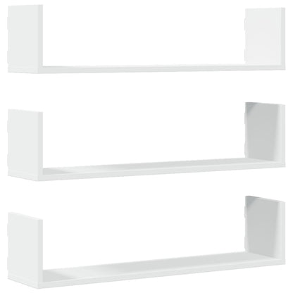 Étagères murales 3 pcs blanc 80x18x18 cm bois d'ingénierie