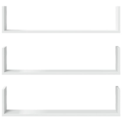 Étagères murales 3 pcs blanc 80x18x18 cm bois d'ingénierie