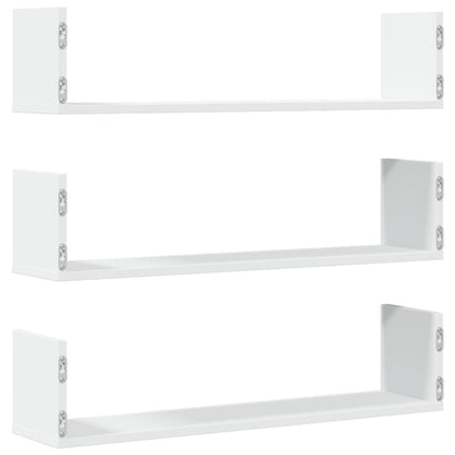 Étagères murales 3 pcs blanc 80x18x18 cm bois d'ingénierie