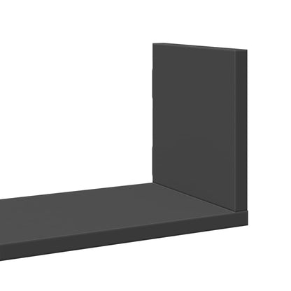 Étagères murales 3 pcs noir 80x18x18 cm bois d'ingénierie