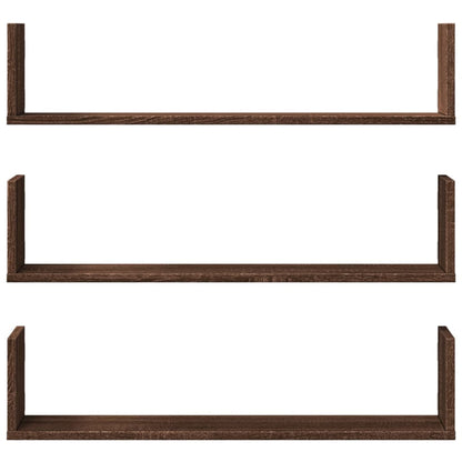 Étagères murales 3pcs chêne marron 80x18x18cm bois d'ingénierie