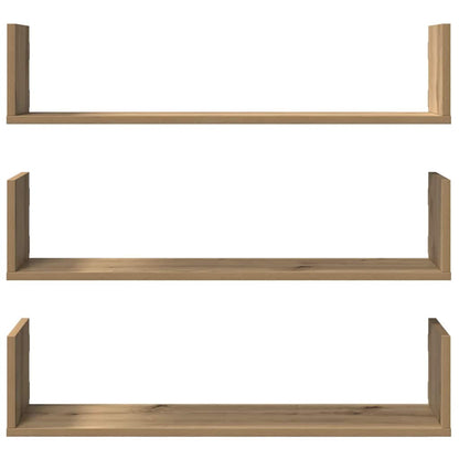 Étagères murales 3 pcs chêne artisanal bois d'ingénierie