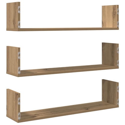 Étagères murales 3 pcs chêne artisanal bois d'ingénierie