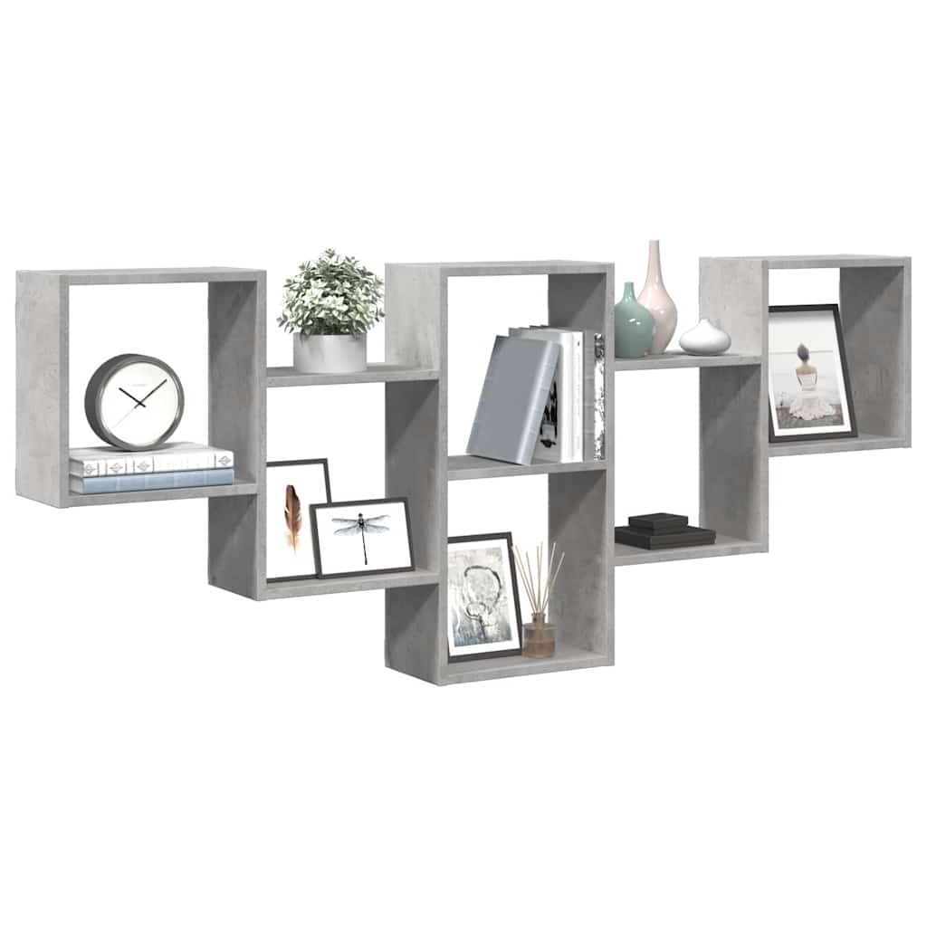 Étagère murale gris béton 159x18x66 cm bois d'ingénierie