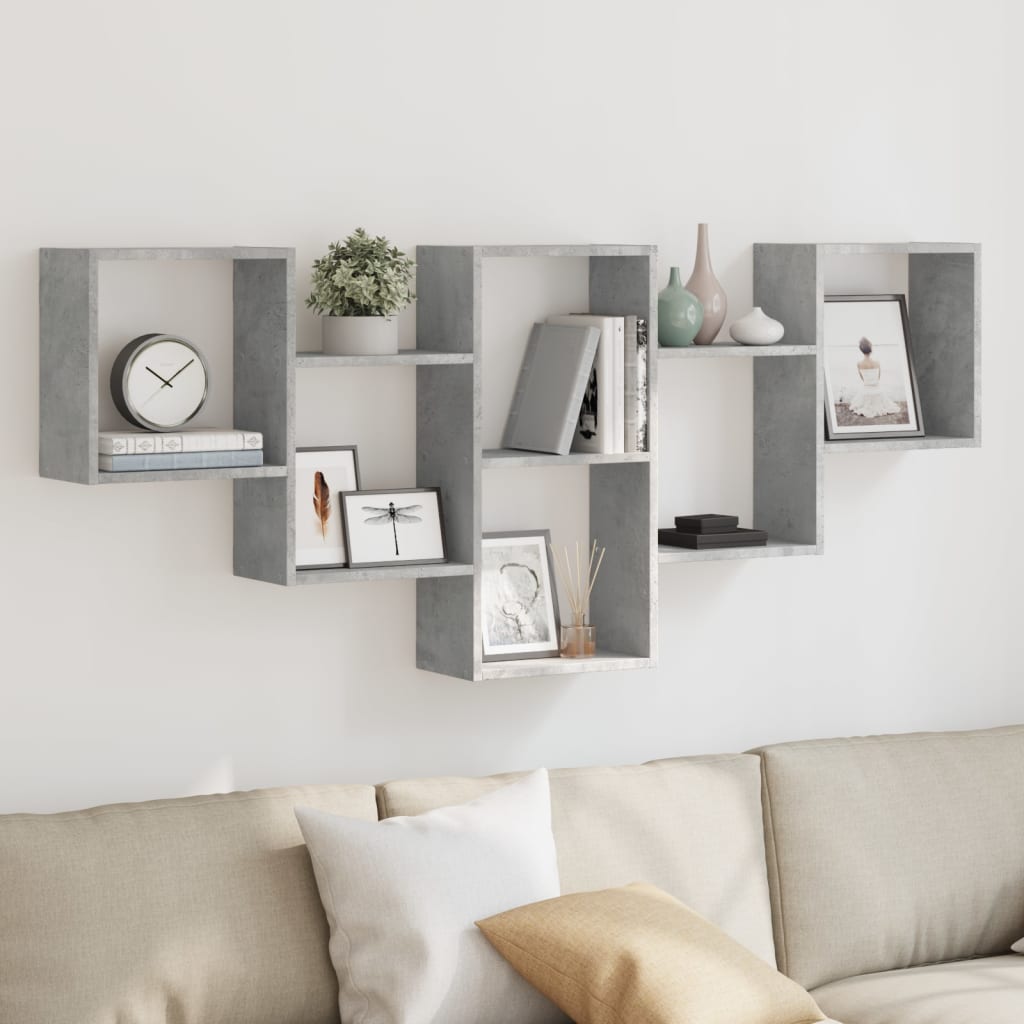 Étagère murale gris béton 159x18x66 cm bois d'ingénierie