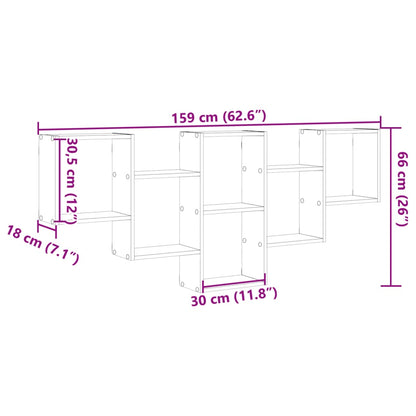Étagère murale sonoma gris 159x18x66 cm bois ingénierie