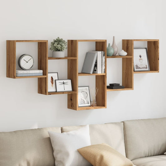 Étagère murale chêne artisanal 159x18x66 cm bois d'ingénierie