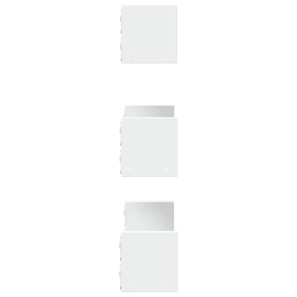 Étagères murales 3 pcs blanc bois d'ingénierie
