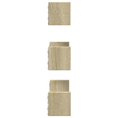 Étagères murales 3 pcs chêne sonoma bois d'ingénierie
