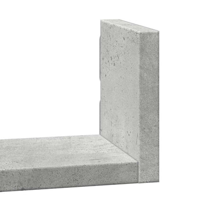 Étagères murales 3 pcs gris béton bois d'ingénierie