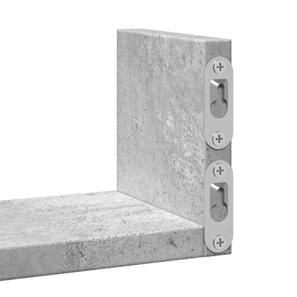 Étagères murales 3 pcs gris béton bois d'ingénierie