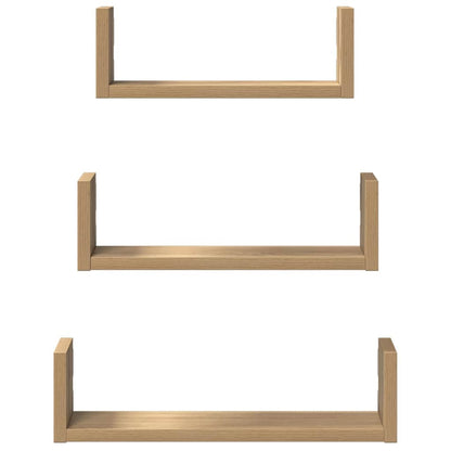 Étagères murales 3 pcs chêne artisanal bois d'ingénierie