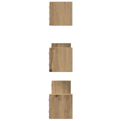 Étagères murales 3 pcs chêne artisanal bois d'ingénierie