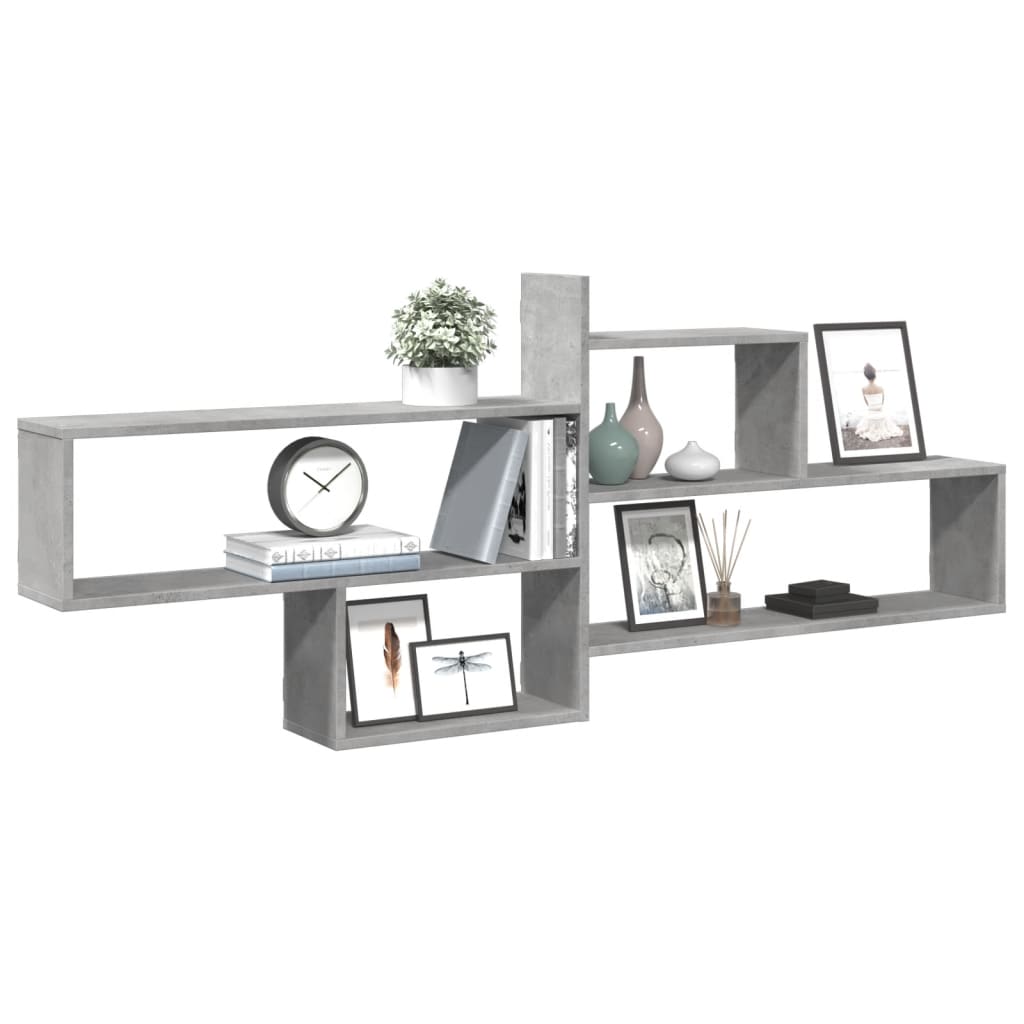 Étagère murale gris béton 167,5x18x68 cm bois d'ingénierie