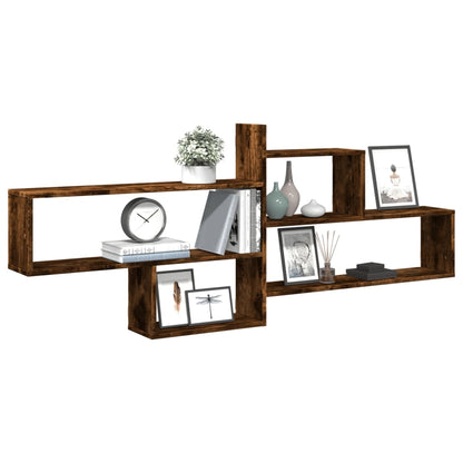 Étagère murale chêne fumé 167,5x18x68 cm bois d'ingénierie