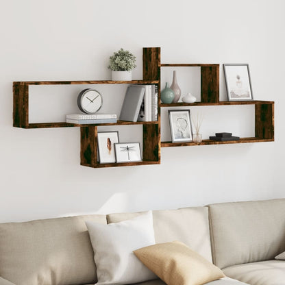 Étagère murale chêne fumé 167,5x18x68 cm bois d'ingénierie