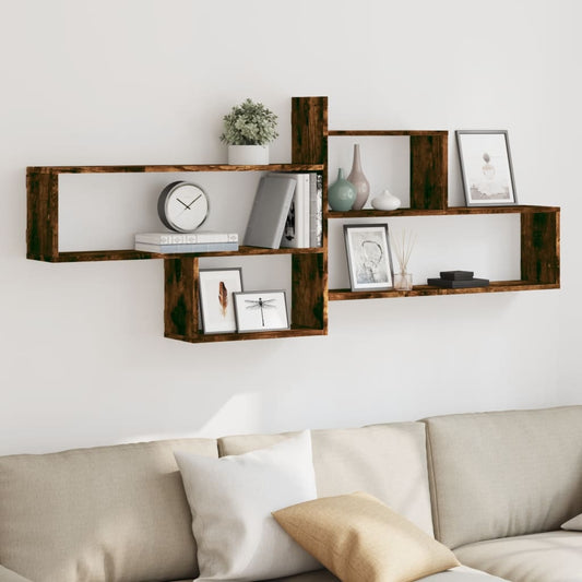Étagère murale chêne fumé 167,5x18x68 cm bois d'ingénierie