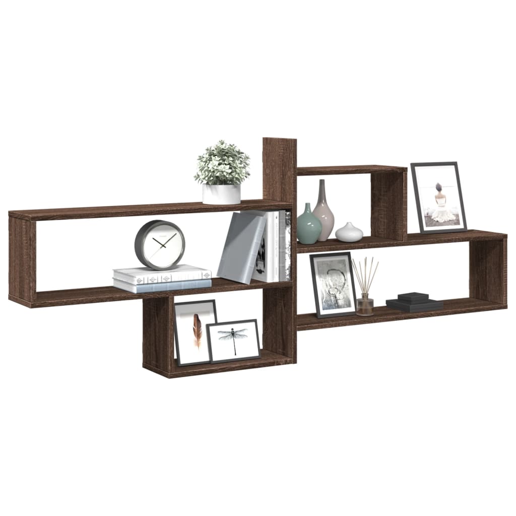 Étagère murale chêne marron 167,5x18x68 cm bois d'ingénierie