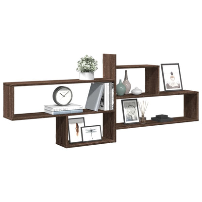 Étagère murale chêne marron 167,5x18x68 cm bois d'ingénierie