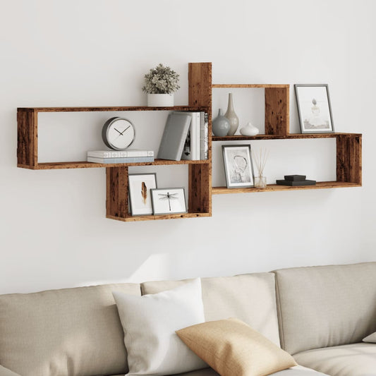 Étagère murale vieux bois 167,5x18x68 cm bois d'ingénierie