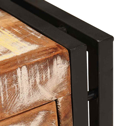 Table d'appoint 30 x 30 x 40 cm Bois recyclé massif et métal
