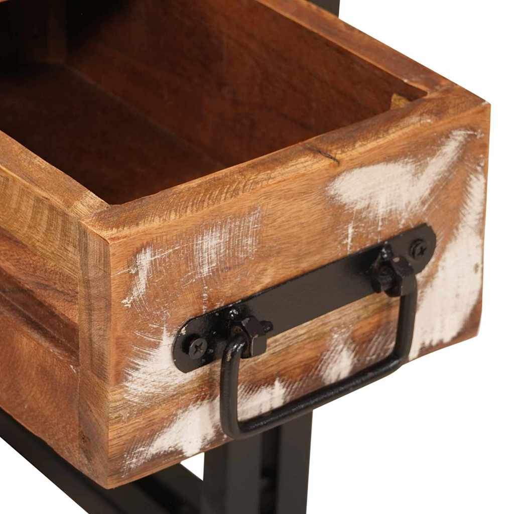 Table d'appoint 30 x 30 x 40 cm Bois recyclé massif et métal