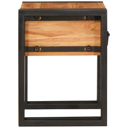 Table d'appoint 30 x 30 x 40 cm Bois d'acacia massif et métal