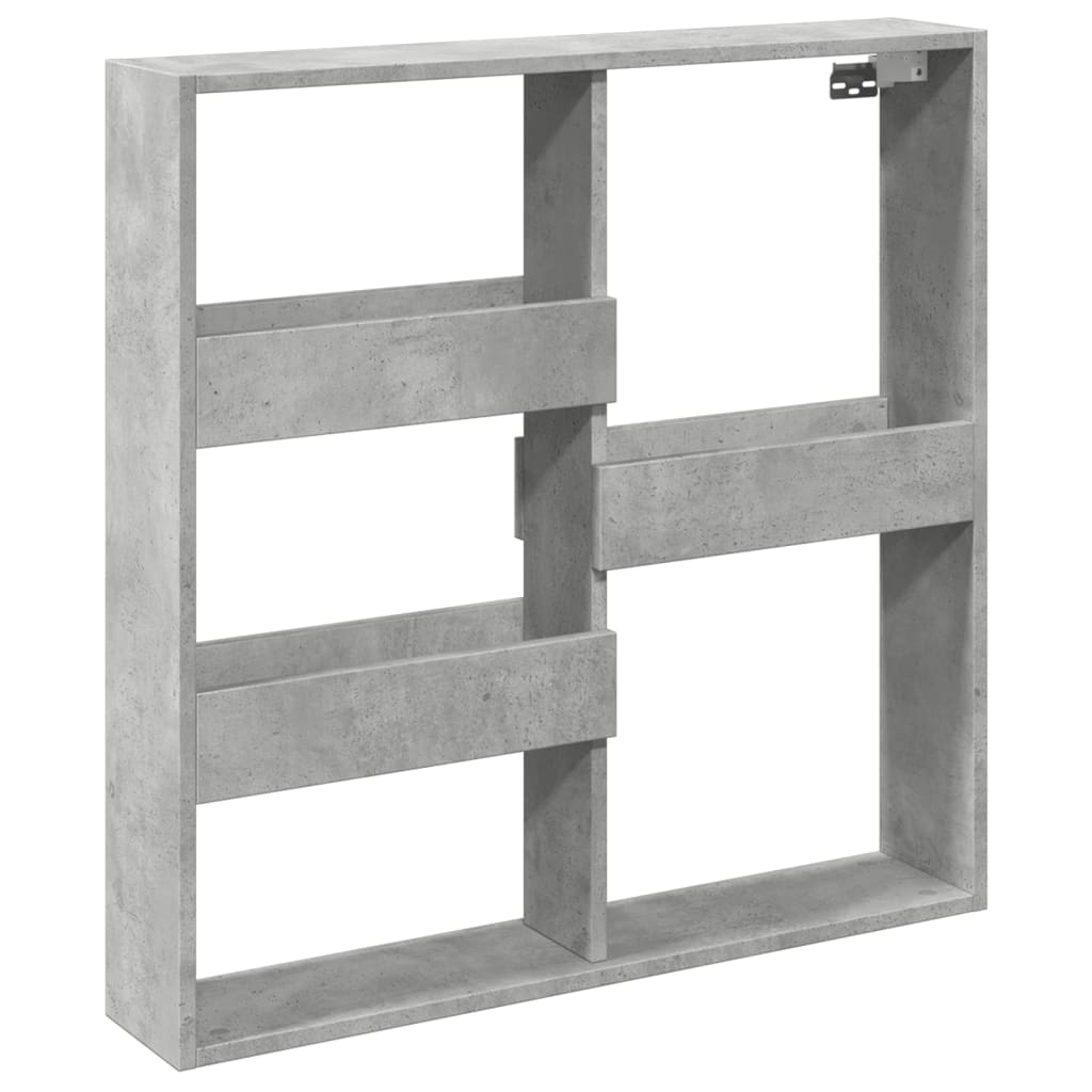 Armoire murale gris béton 80x15x80 cm bois d'ingénierie