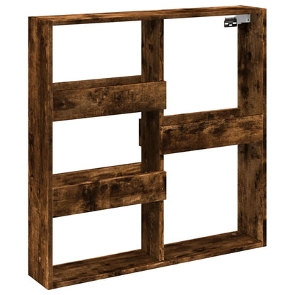 Armoire murale chêne fumé 80x15x80 cm bois d'ingénierie