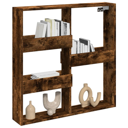 Armoire murale chêne fumé 80x15x80 cm bois d'ingénierie