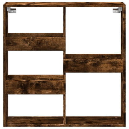 Armoire murale chêne fumé 80x15x80 cm bois d'ingénierie