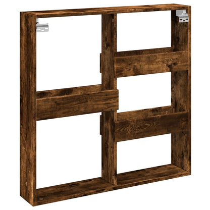 Armoire murale chêne fumé 80x15x80 cm bois d'ingénierie