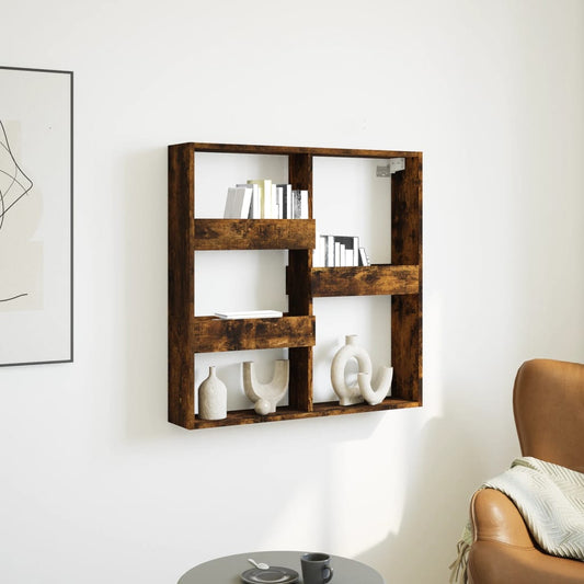 Armoire murale chêne fumé 80x15x80 cm bois d'ingénierie