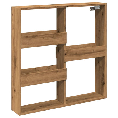 Armoire murale chêne artisanal 80x15x80 cm bois d'ingénierie