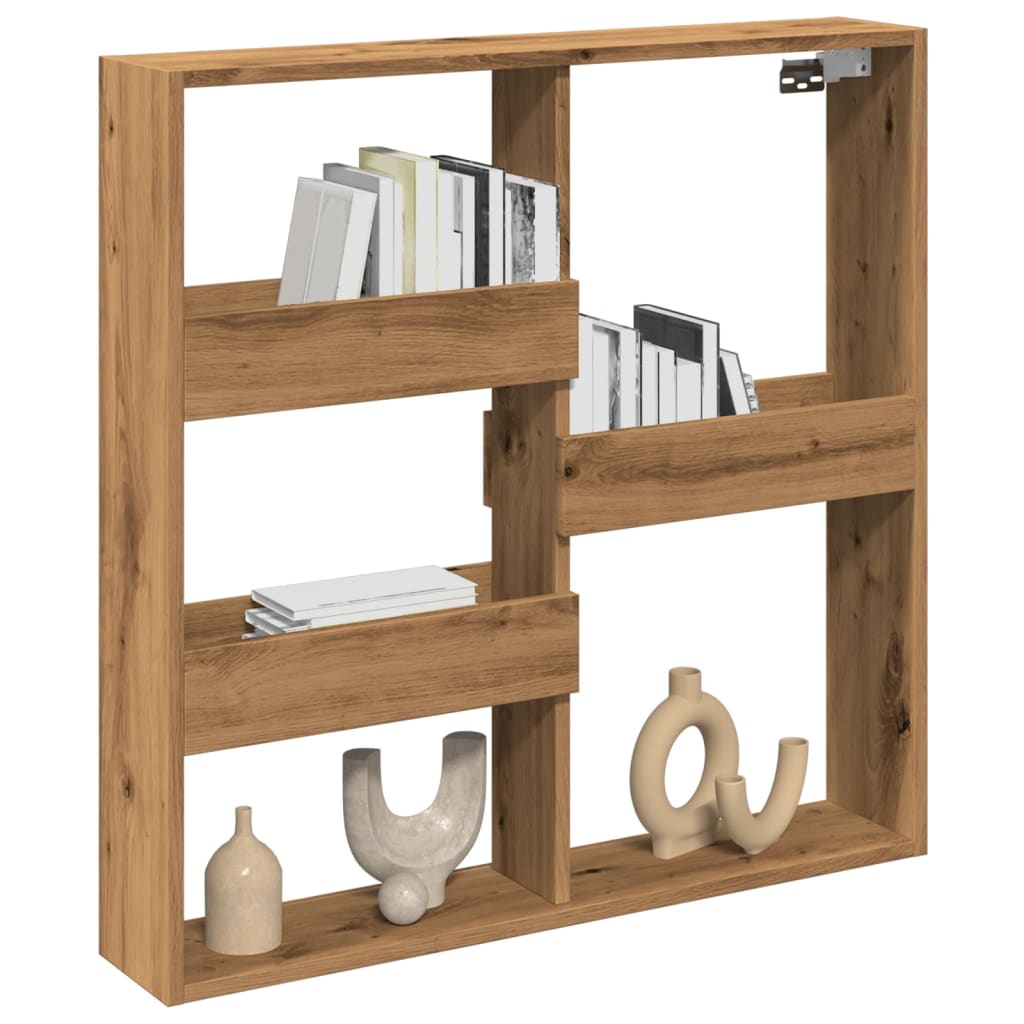 Armoire murale chêne artisanal 80x15x80 cm bois d'ingénierie
