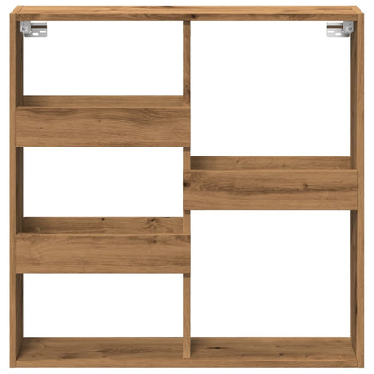 Armoire murale chêne artisanal 80x15x80 cm bois d'ingénierie