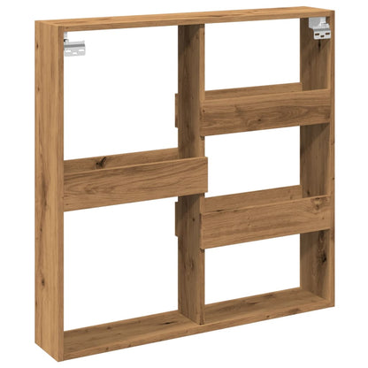 Armoire murale chêne artisanal 80x15x80 cm bois d'ingénierie