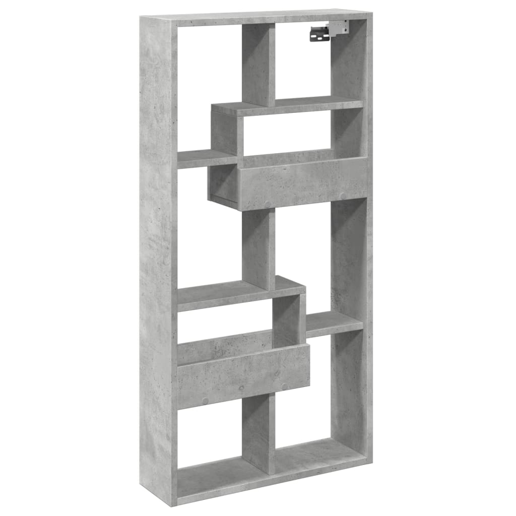 Armoire murale gris béton 50x15x100 cm bois d'ingénierie