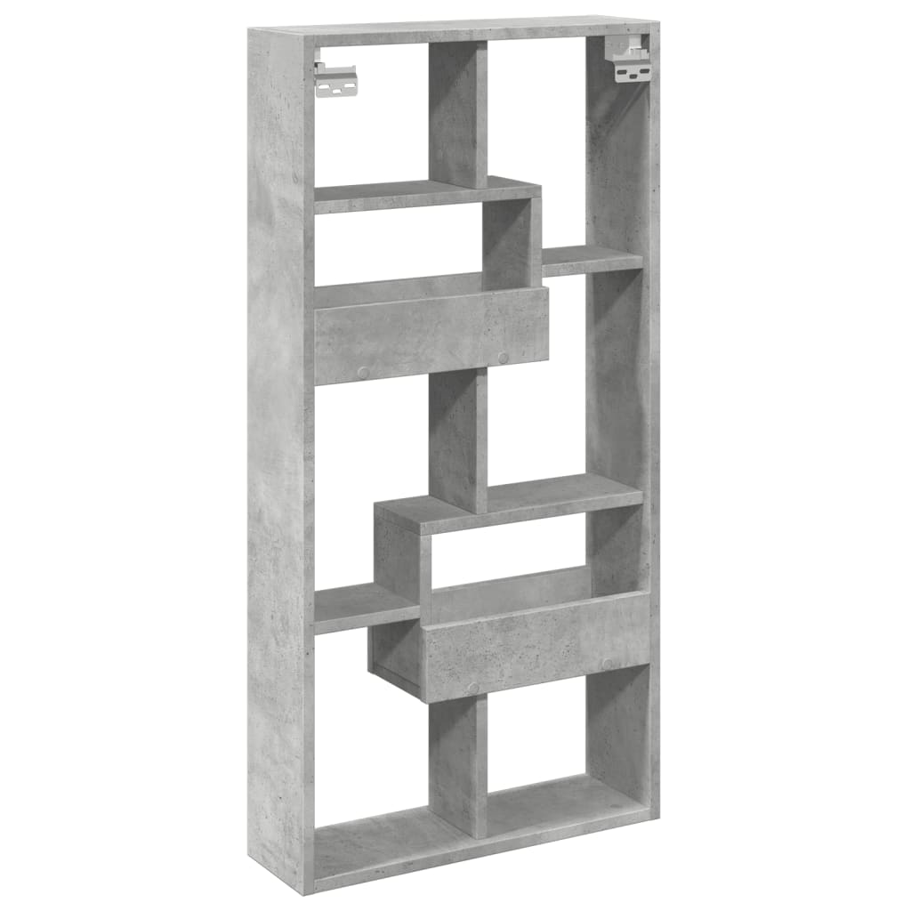 Armoire murale gris béton 50x15x100 cm bois d'ingénierie