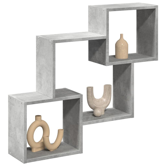 Armoire murale 78x18x71 cm gris béton bois d'ingénierie